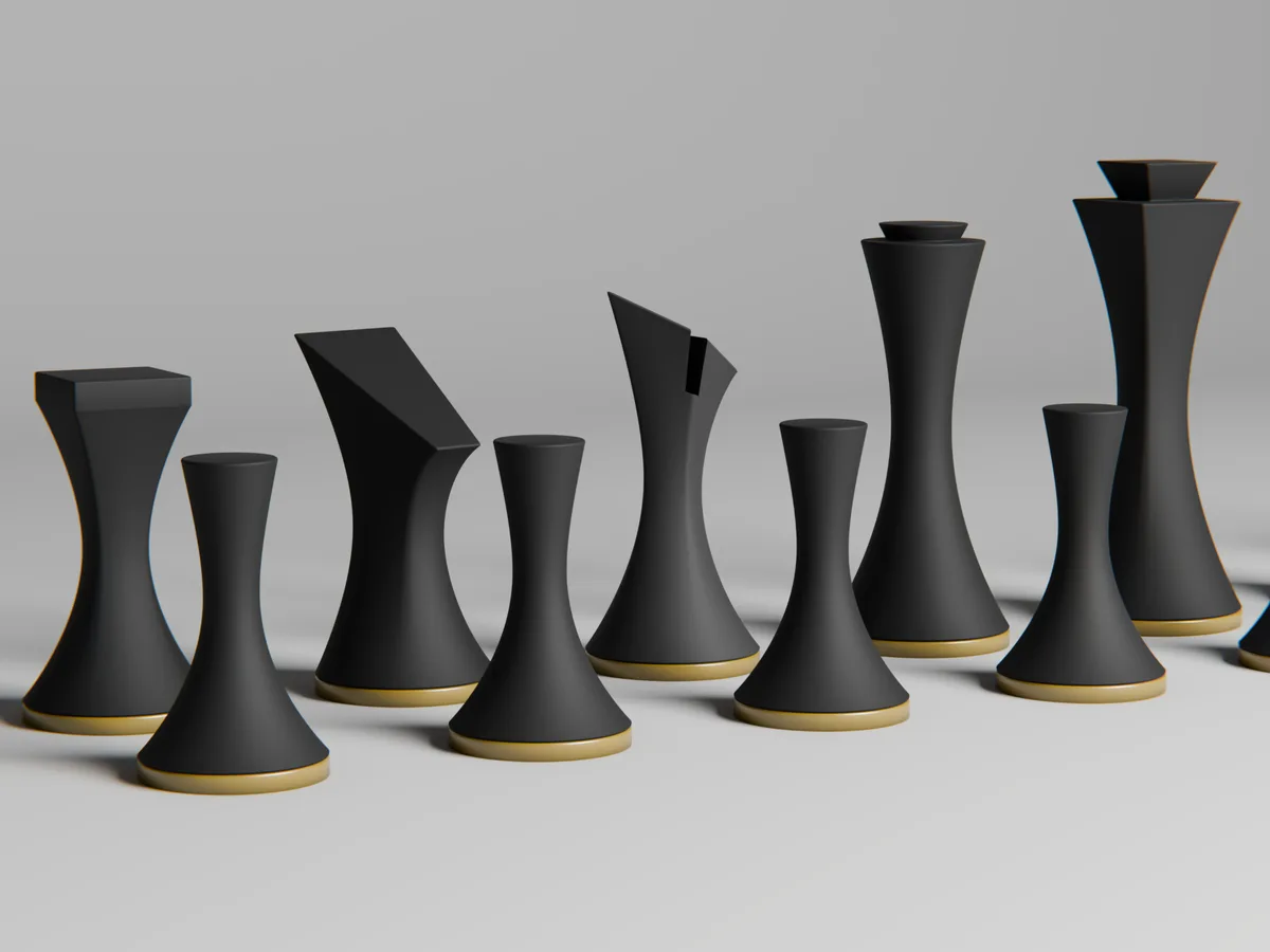 Piezas de ajedrez minimalistas