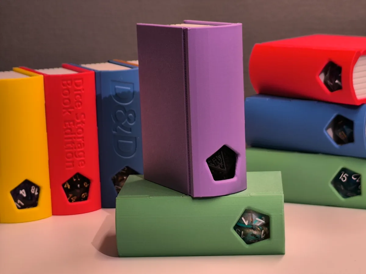 Caja de dados con forma de libro