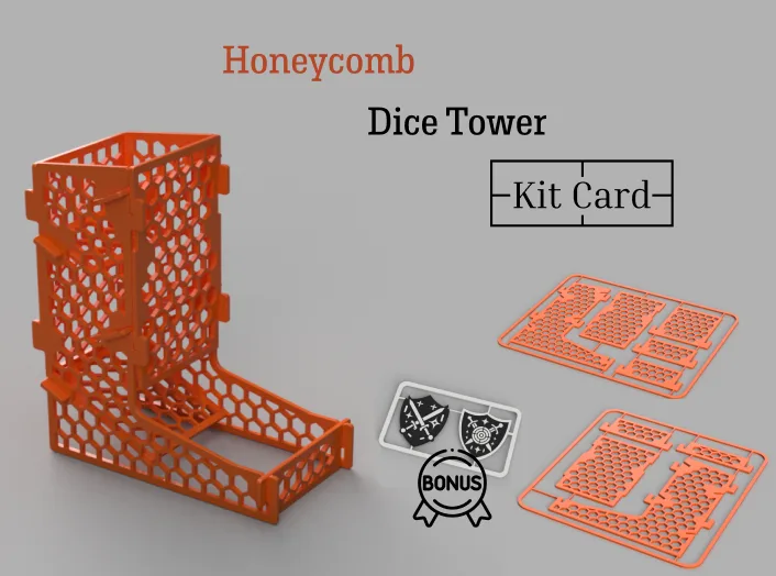 Torre de dados plegable en piezas planas
