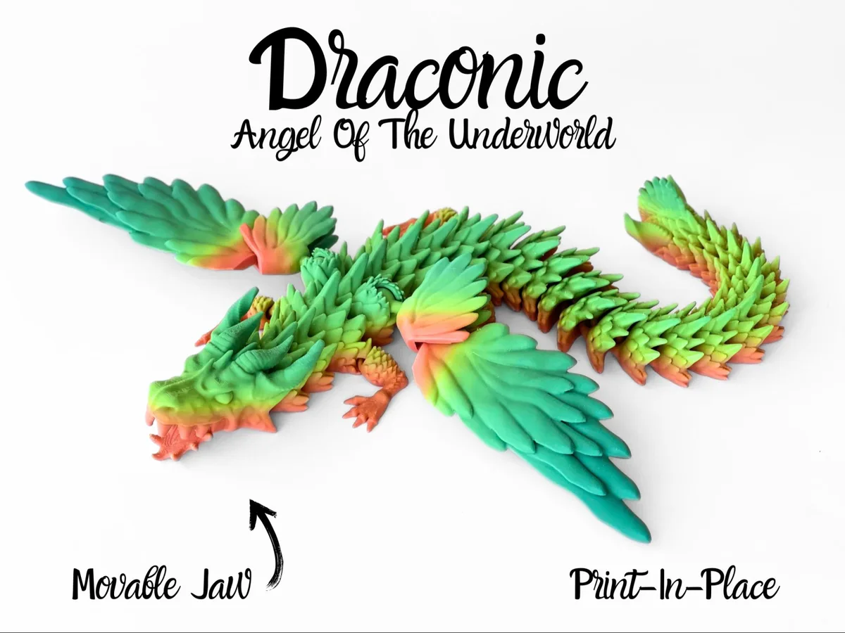 Dragón alado articulado grande