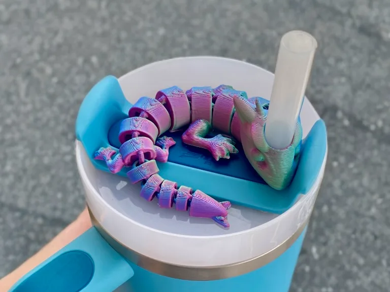 Dragón articulado para la pajita del vaso