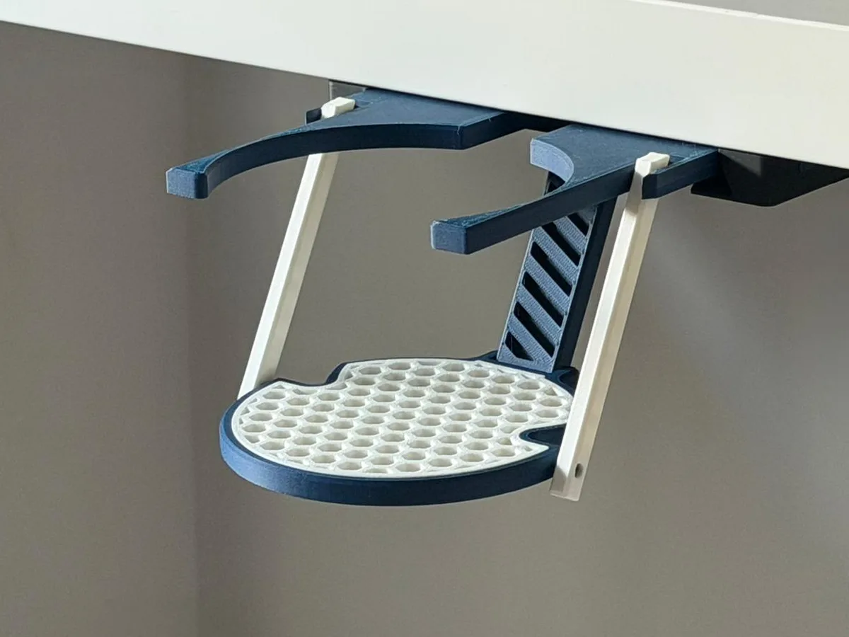 Portavaso plegable para debajo del escritorio