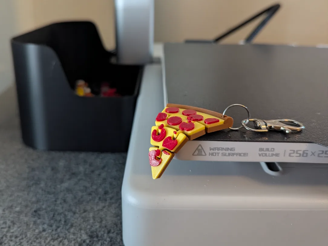 Llavero de porción de pizza