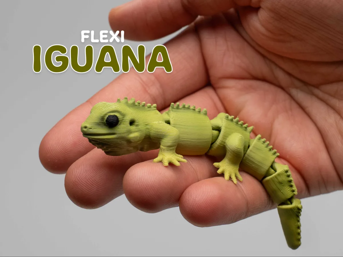 Iguana articulada realista miniatura