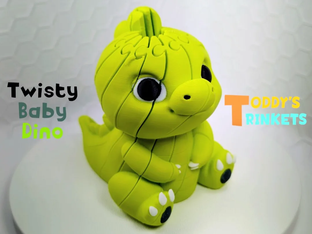 Dinosaurio bebé retorcido