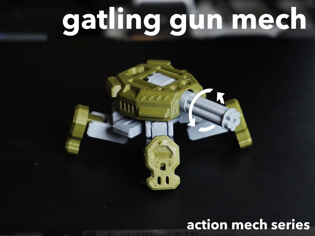 Mecha con cañón giratorio para armar