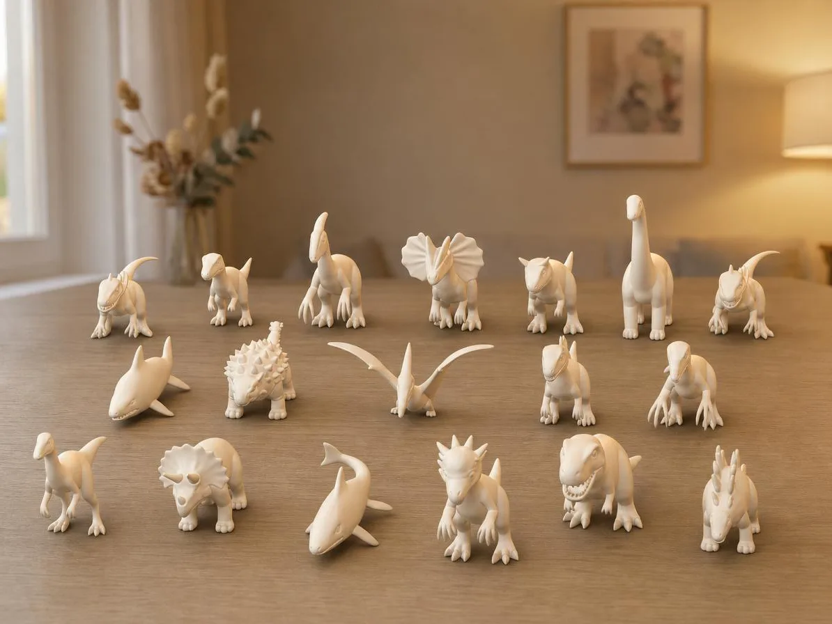 Colección de dinosaurios articulados
