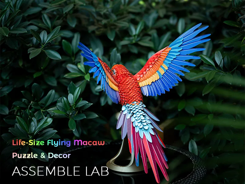 Guacamayo a tamaño real para armar