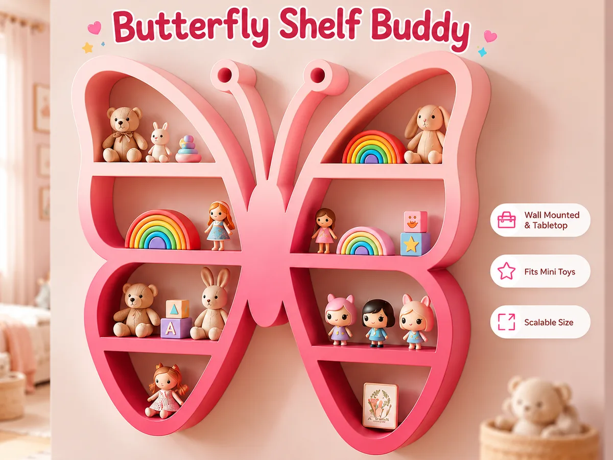 Estante con forma de mariposa