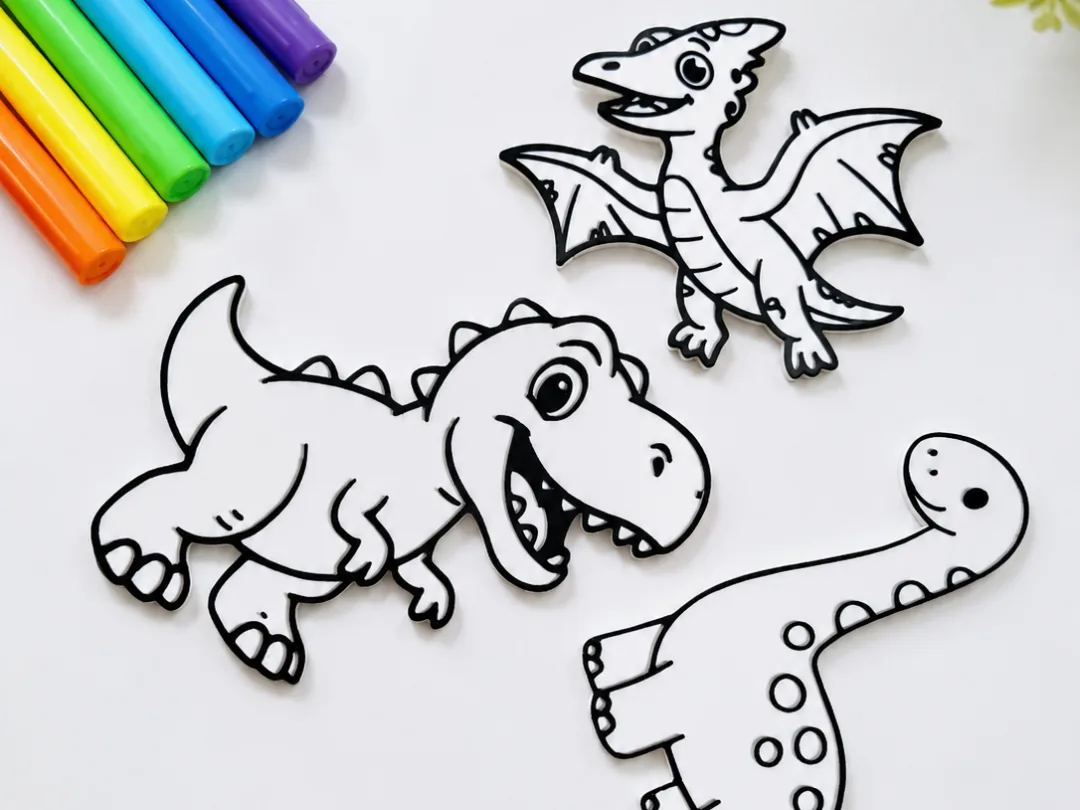 Plaquitas para colorear de dinosaurios