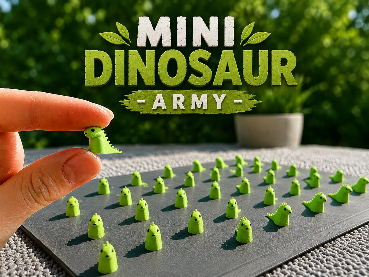 Ejército de dinosaurios en miniatura