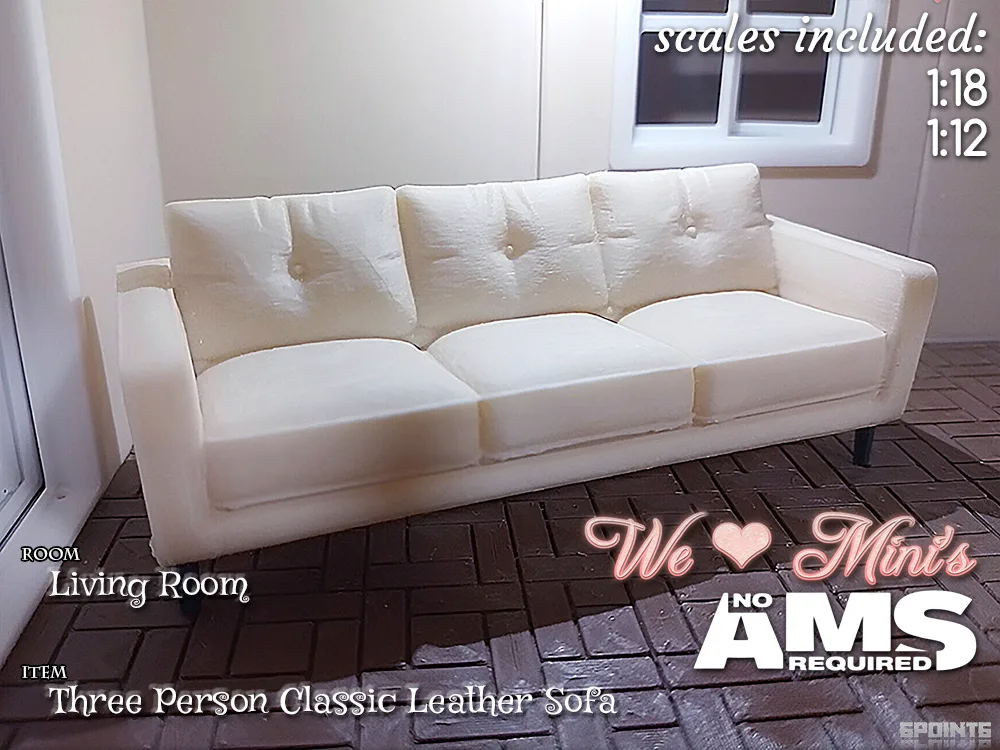 Sillón de tres cuerpos en miniatura