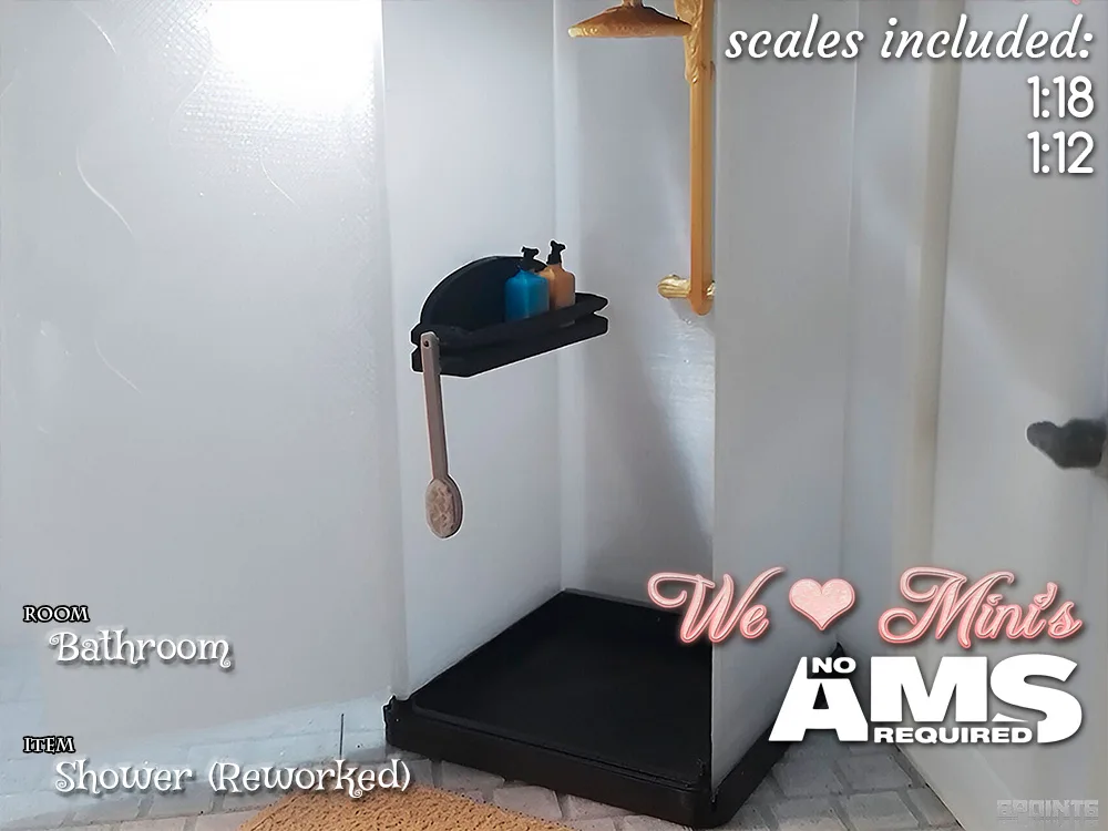Ducha en miniatura para casa de muñecas