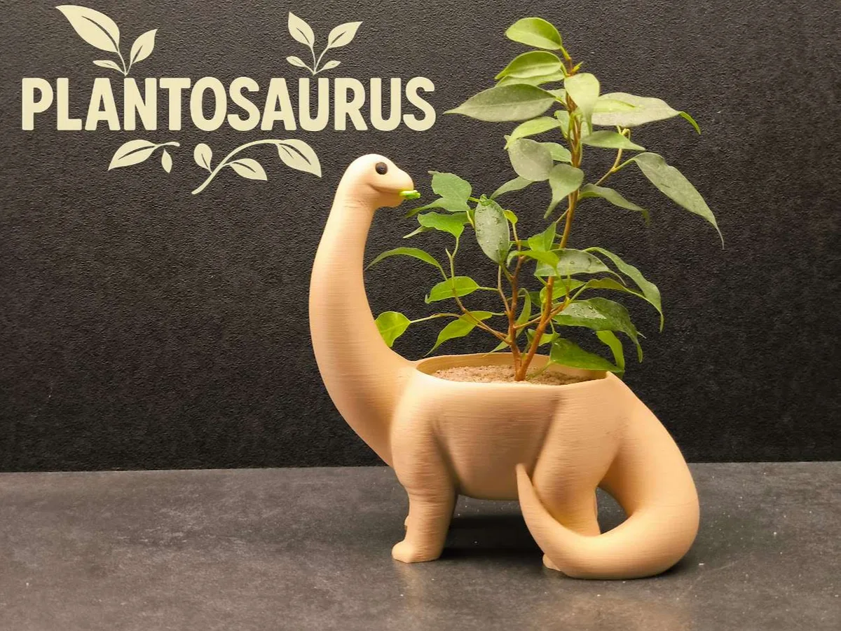 Maceta con forma de dinosaurio