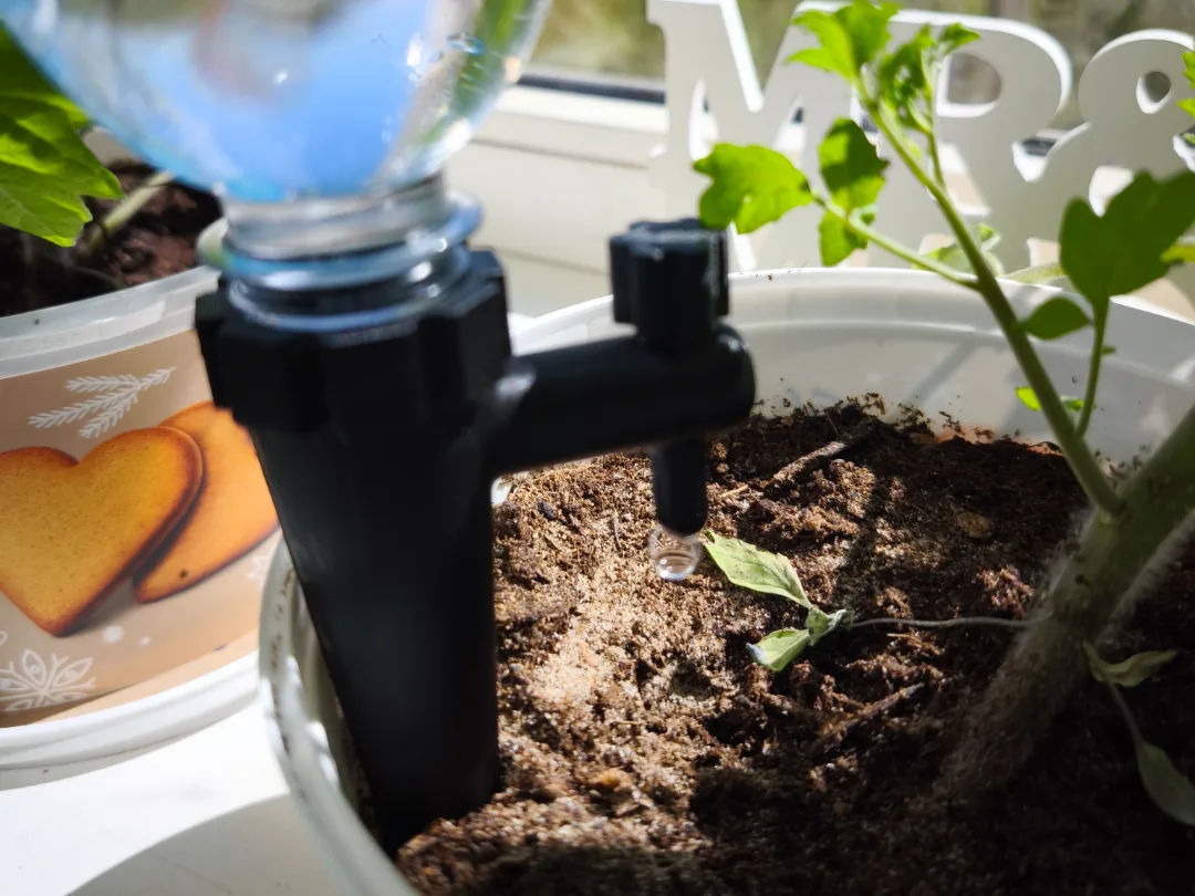 Sistema de riego por goteo para el jardín