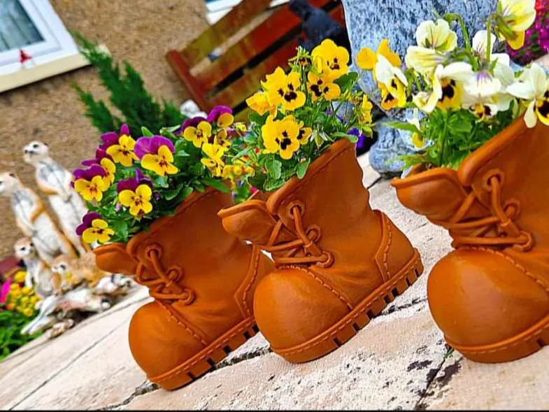 Maceta con forma de bota