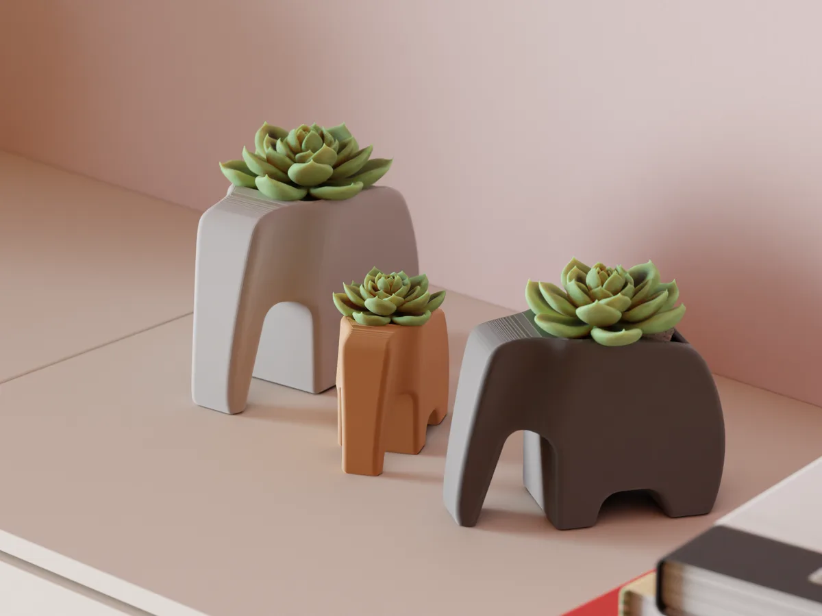 Maceta con forma de elefante