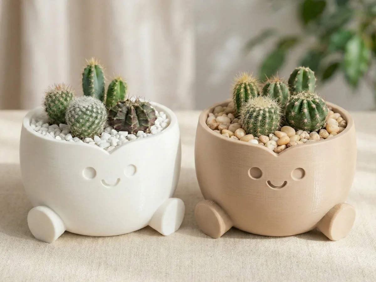 Maceta con cara sonriente