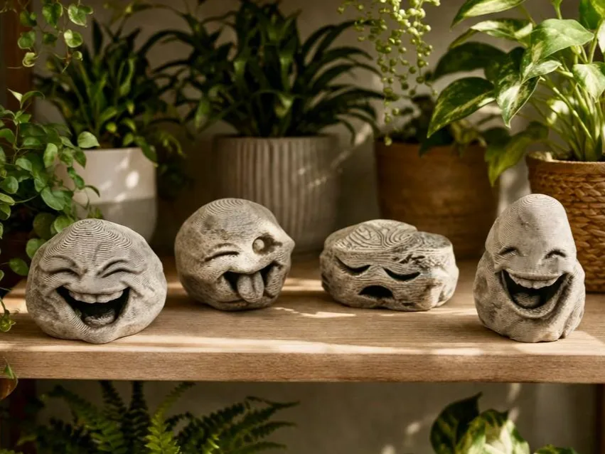 Piedras con cara para el jardín