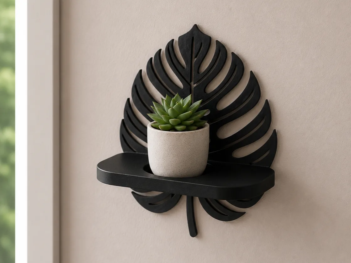 Repisa de pared hoja de monstera