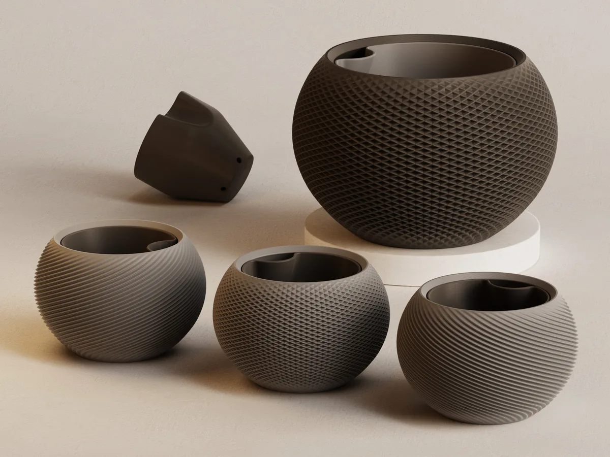 Macetas de geometría orgánica, segunda serie