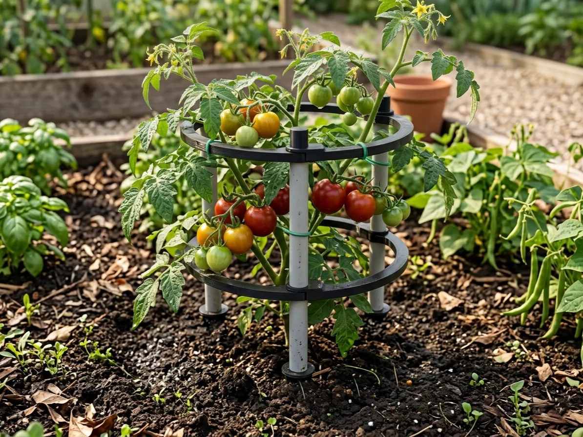 Tutor y jaula modular para tomates