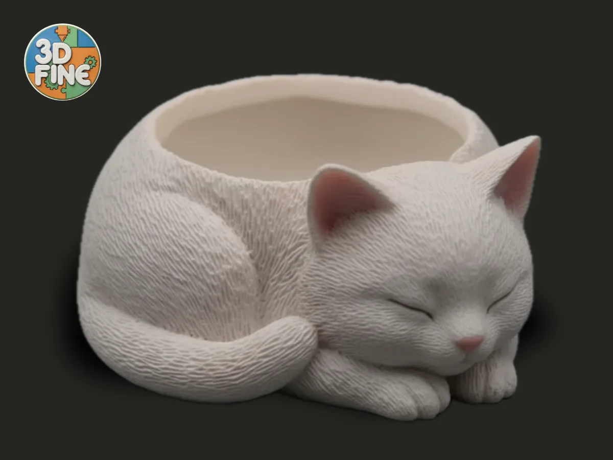 Maceta gato dormido con bandeja