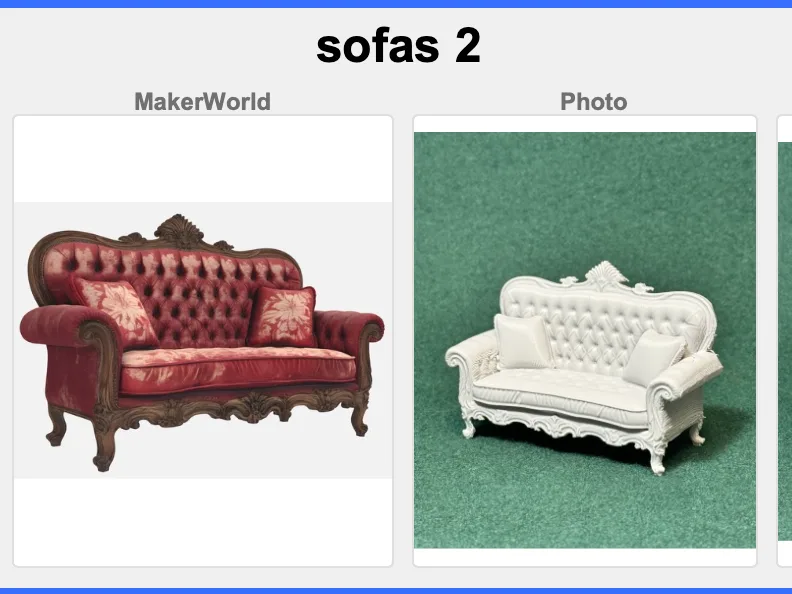 Sillones victorianos en miniatura