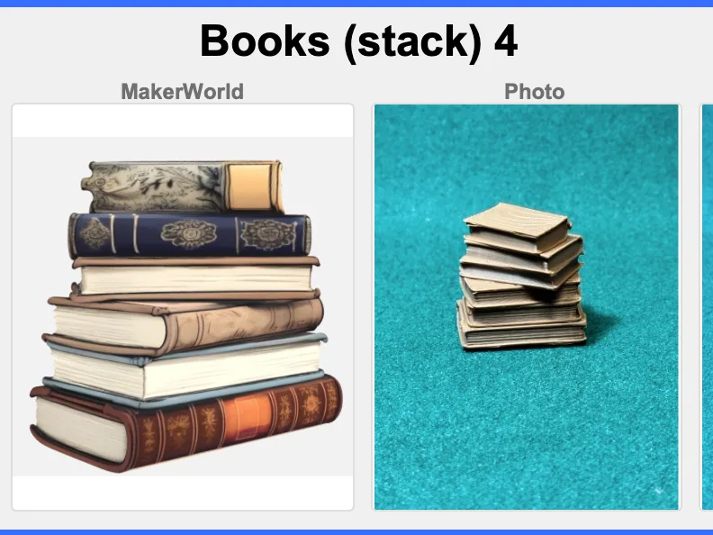 Pila de libros en miniatura
