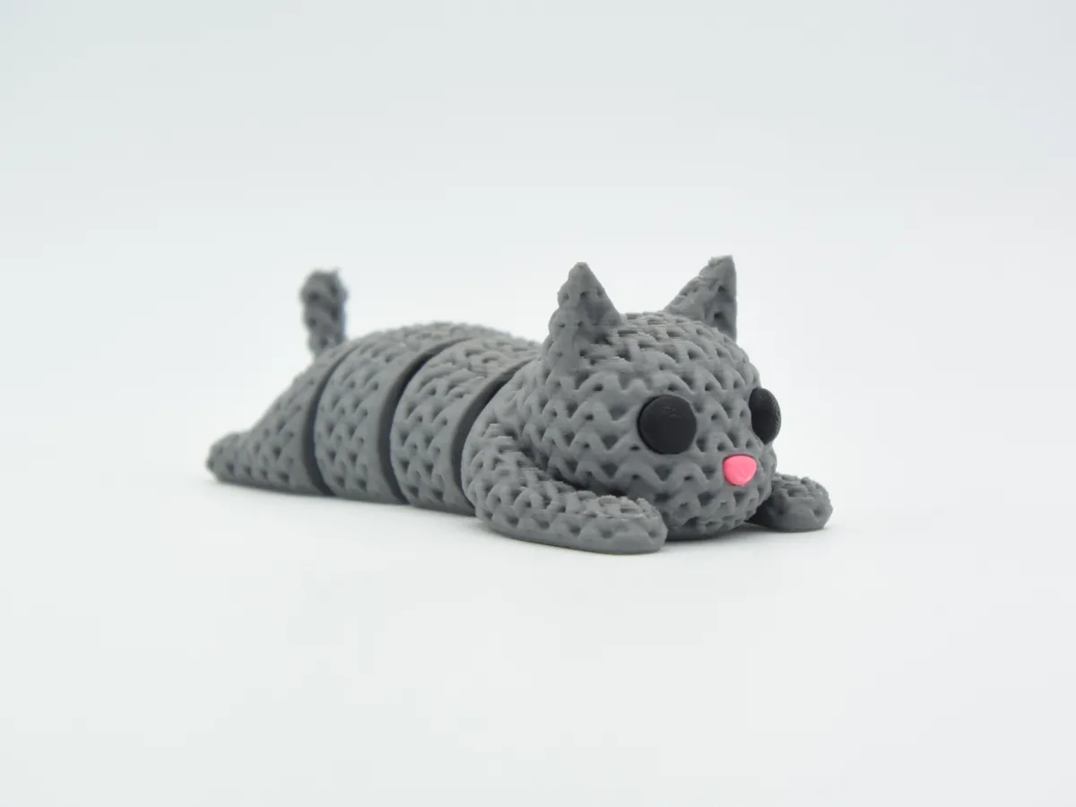 Gato articulado con textura de tejido
