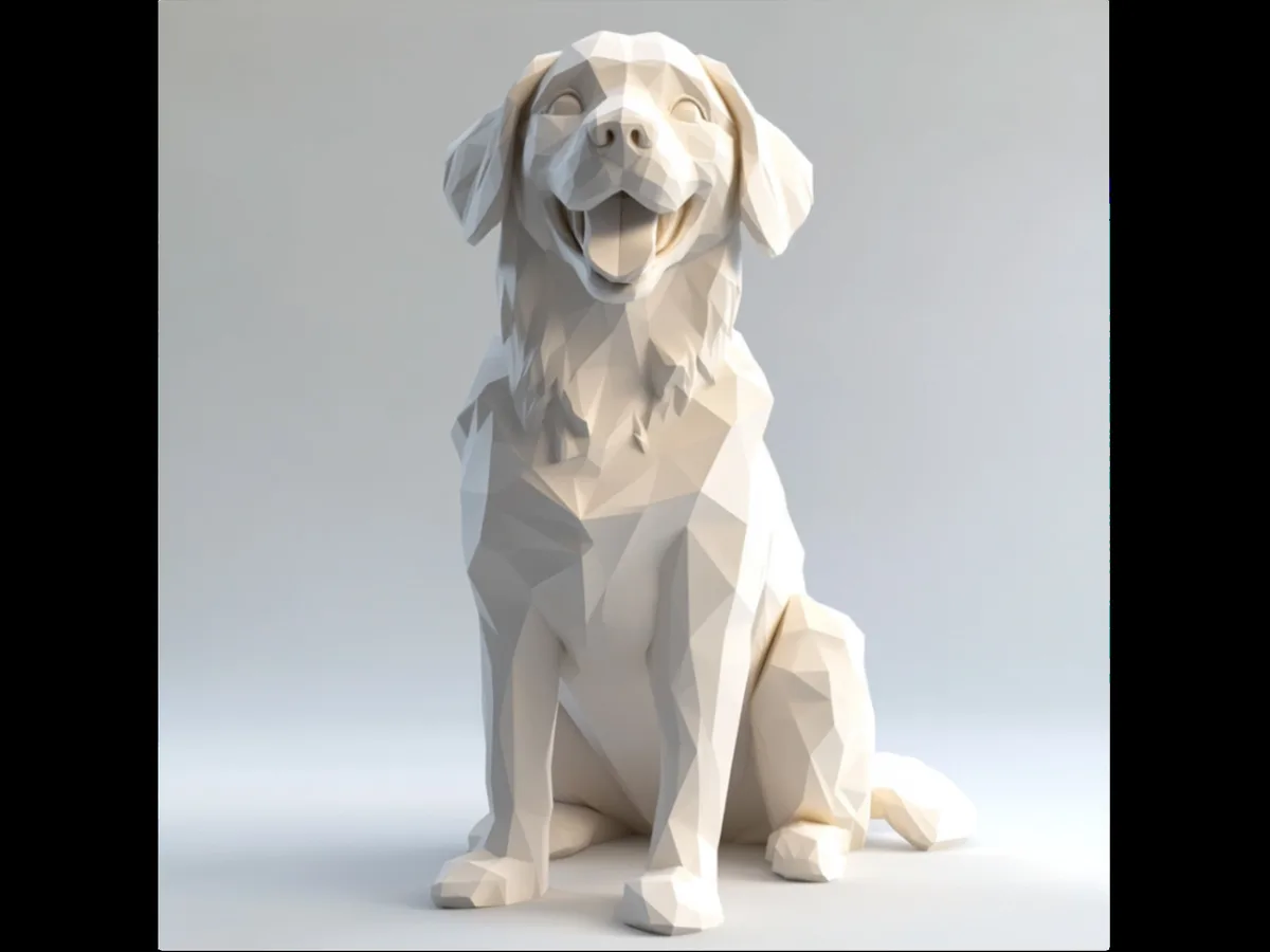 Figura de golden retriever de caras planas