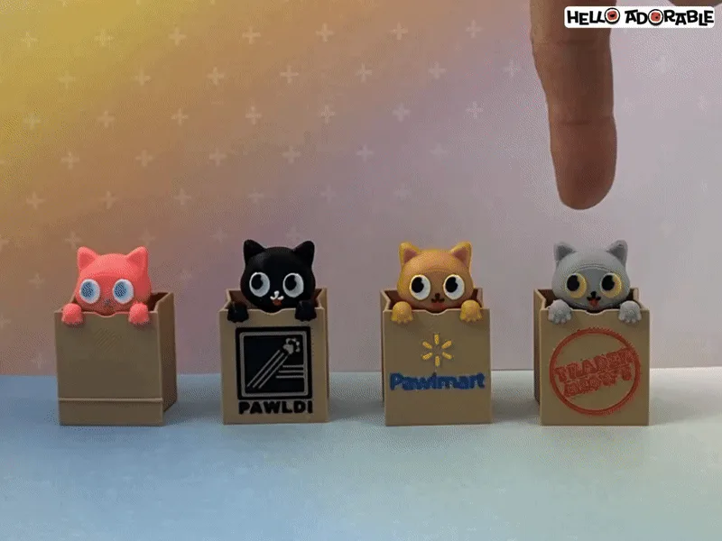 Antiestrés de gato en una bolsa de papel
