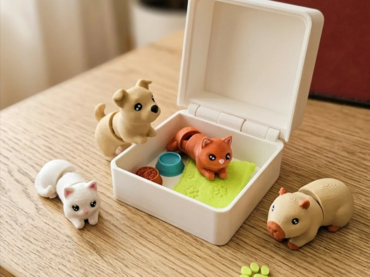 Caja articulada con forma de mascota