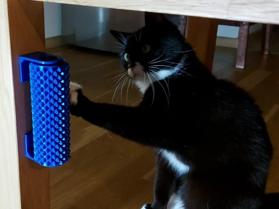 Rodillo cepillo con premios para gatos