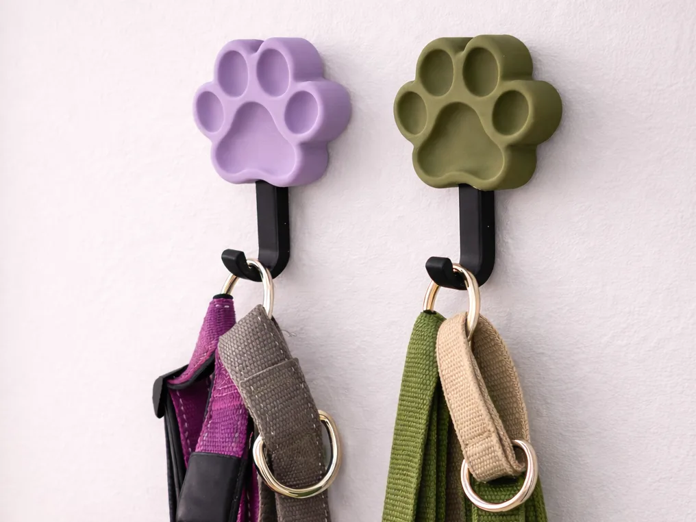 Gancho de pared con forma de huella de perro