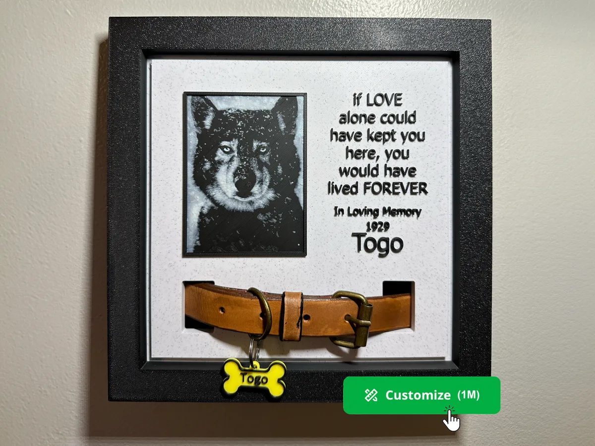 Placa recordatoria a medida para mascota