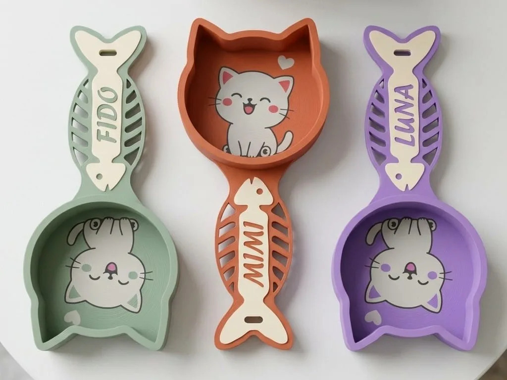 Pala de arena con gatito y nombre