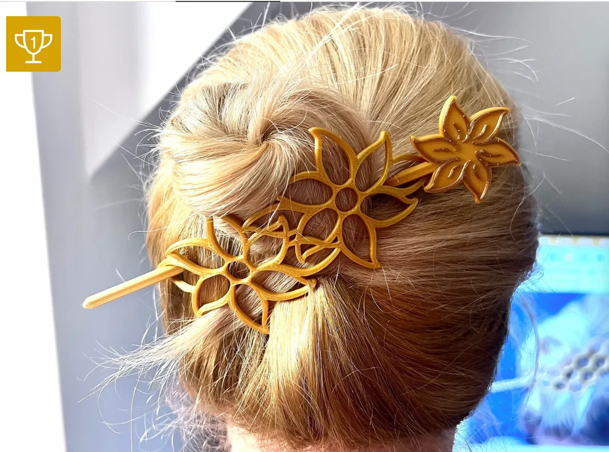 Hebilla de pelo con flores