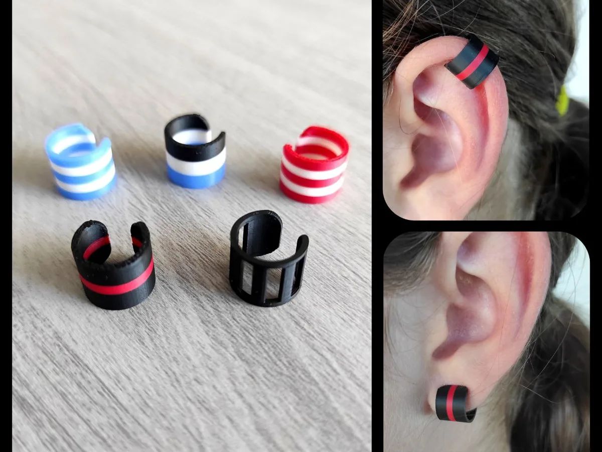 Aros de franjas de colores