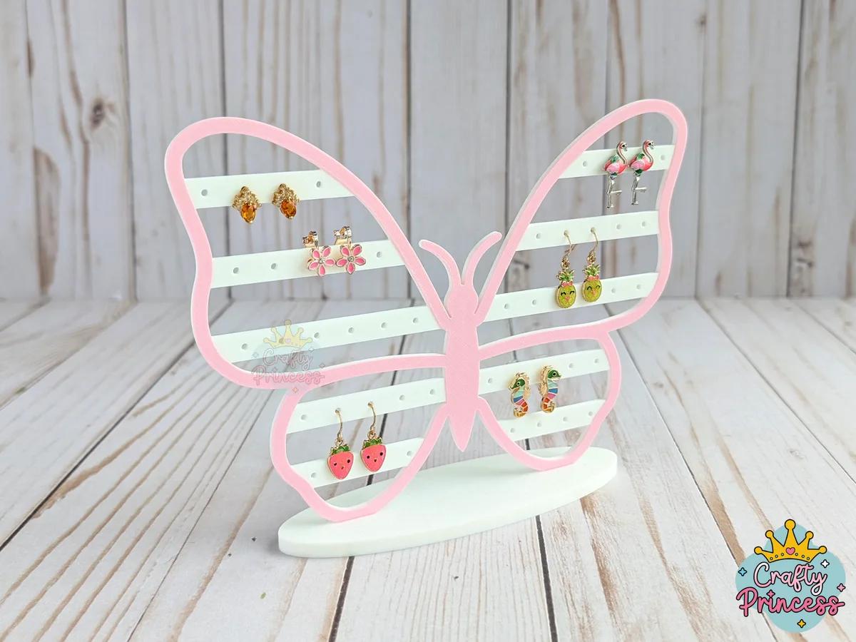 Exhibidor de aros con forma de mariposa