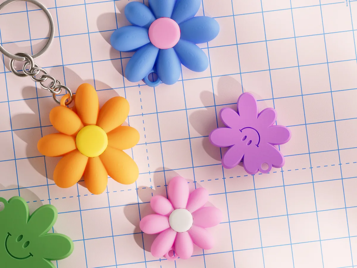 Llavero flor en dos colores