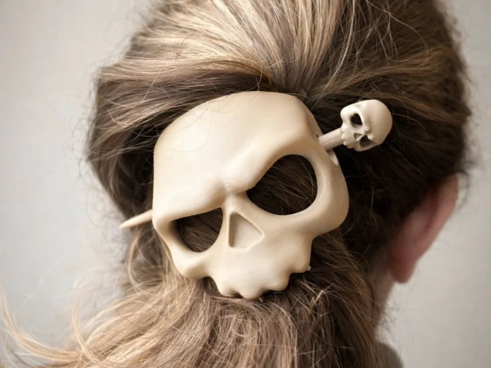 Palillo de pelo con calavera