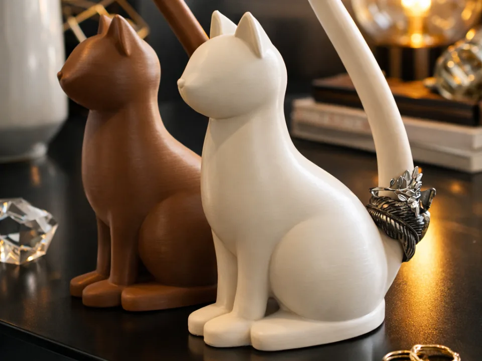 Portanillos con forma de gato sentado