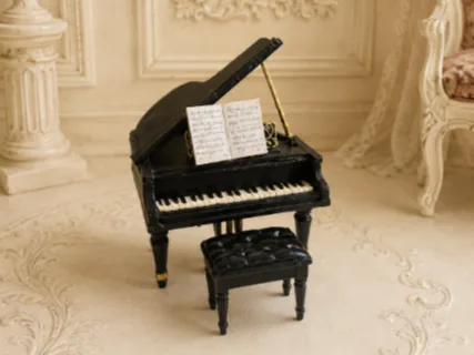 Piano de cola con banqueta en miniatura