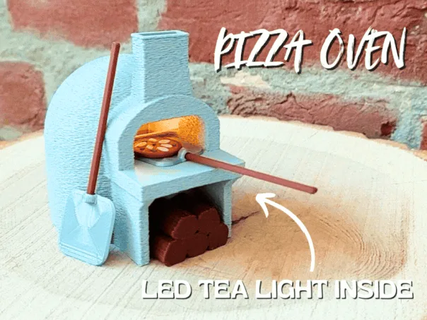 Portavela con forma de horno de pizza