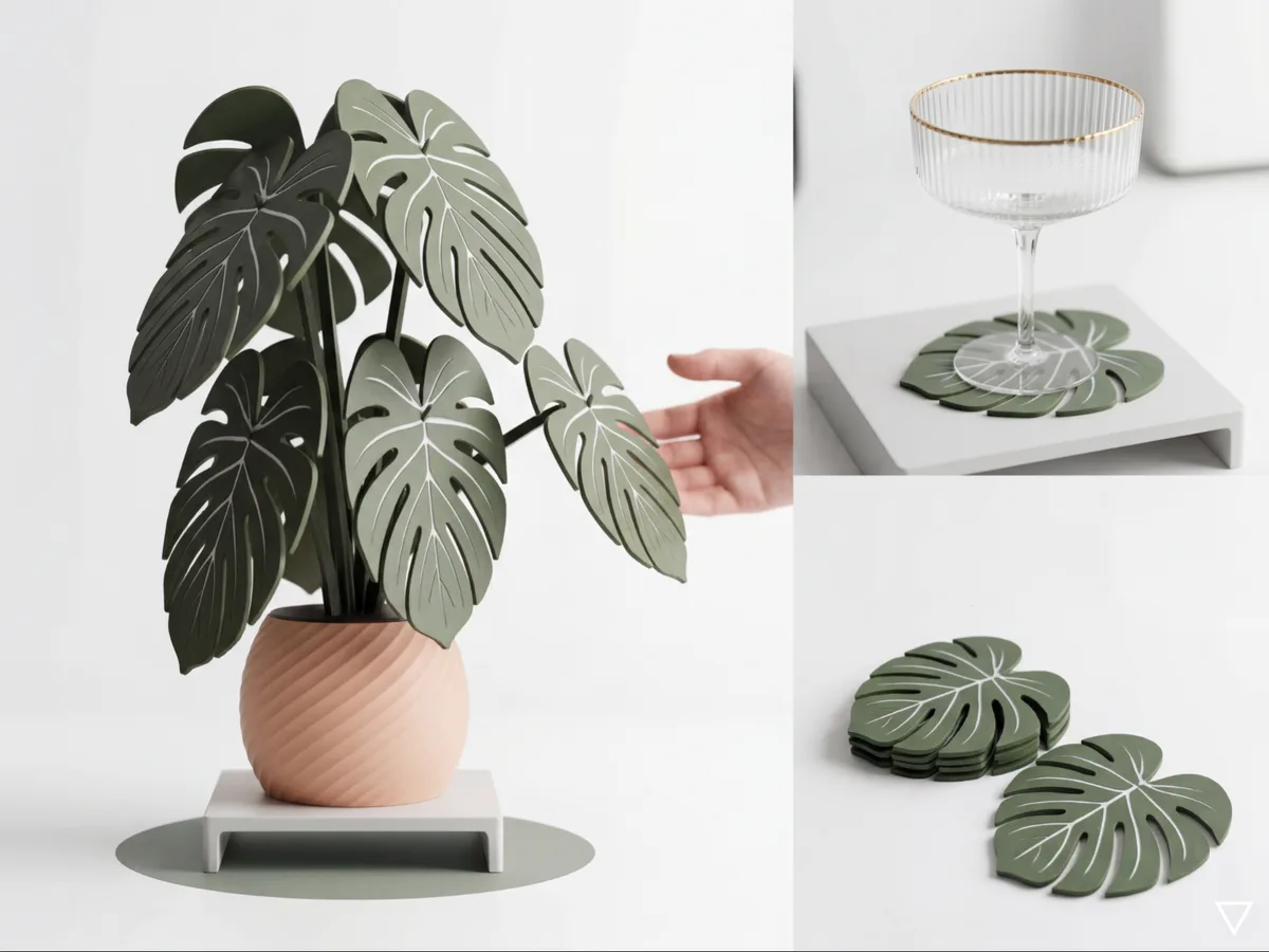 Posavasos hoja de monstera