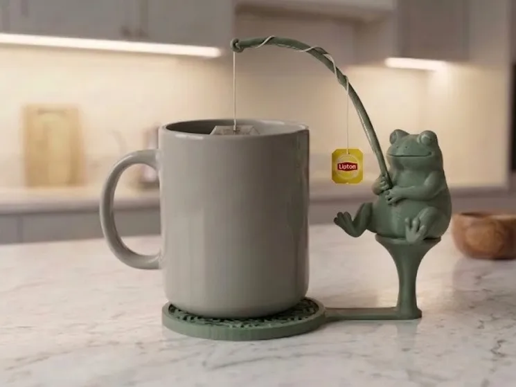 Sujetasaquito con forma de rana