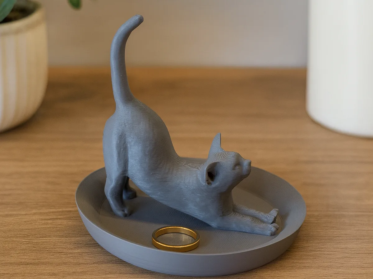 Platito de anillos con forma de gato