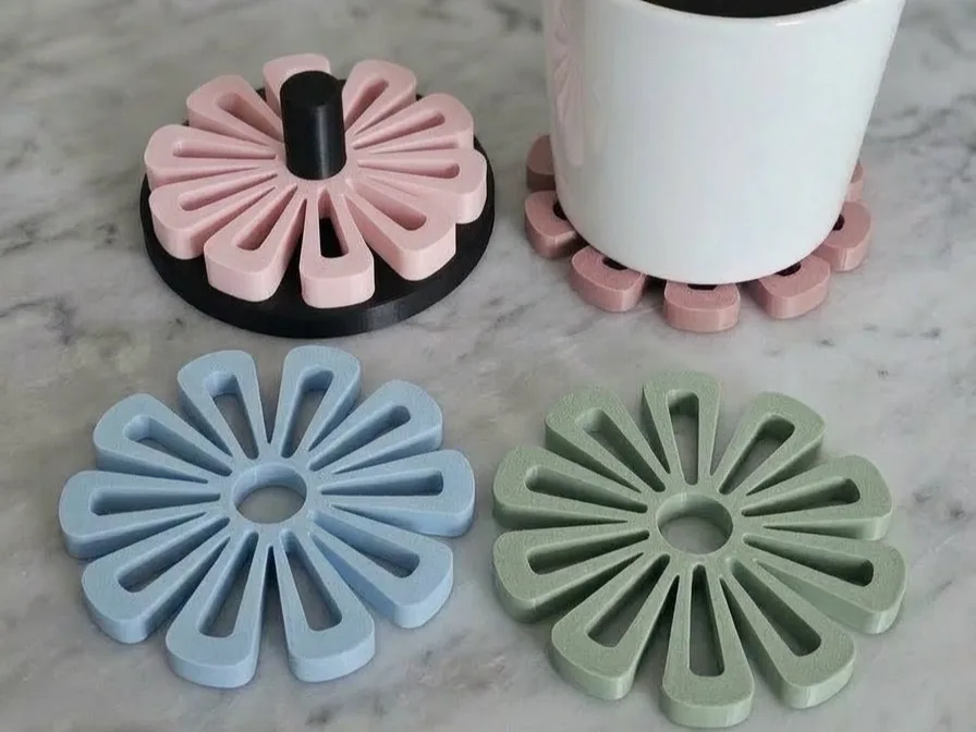 Posavasos flor con soporte apilable