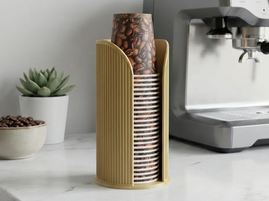 Dispenser de vasos con estrías